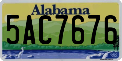 AL license plate 5AC7676