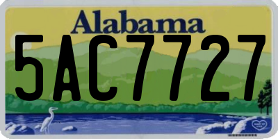 AL license plate 5AC7727