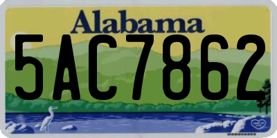 AL license plate 5AC7862