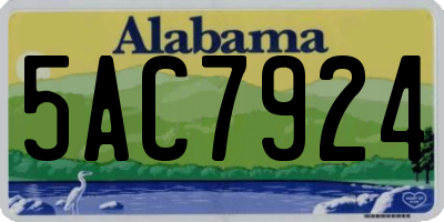 AL license plate 5AC7924
