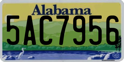 AL license plate 5AC7956