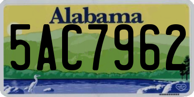 AL license plate 5AC7962