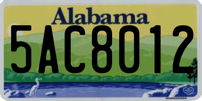 AL license plate 5AC8012