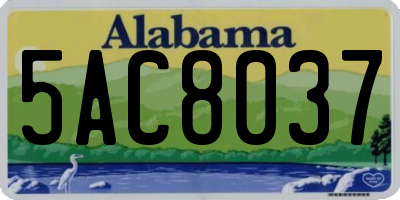 AL license plate 5AC8037