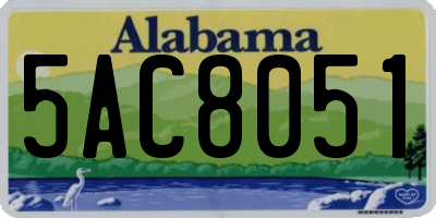 AL license plate 5AC8051