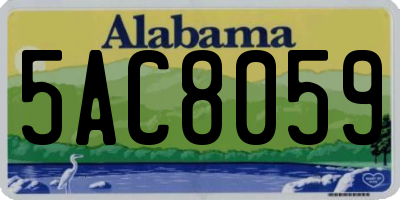 AL license plate 5AC8059