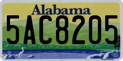 AL license plate 5AC8205
