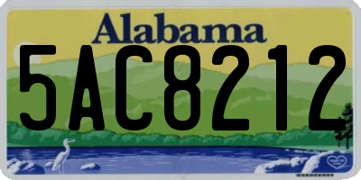 AL license plate 5AC8212