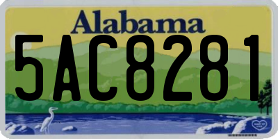 AL license plate 5AC8281