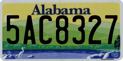 AL license plate 5AC8327