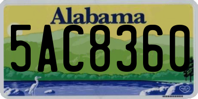 AL license plate 5AC8360
