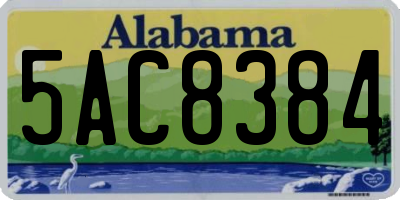 AL license plate 5AC8384