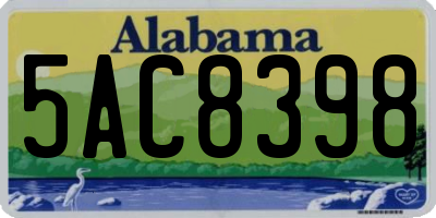 AL license plate 5AC8398