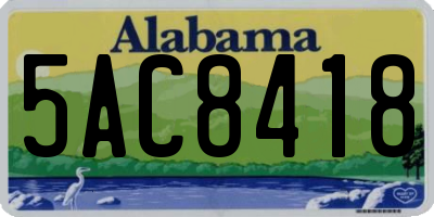 AL license plate 5AC8418