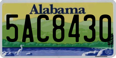 AL license plate 5AC8430