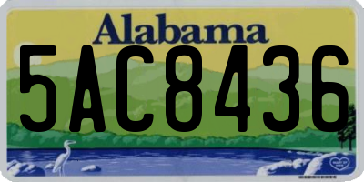 AL license plate 5AC8436