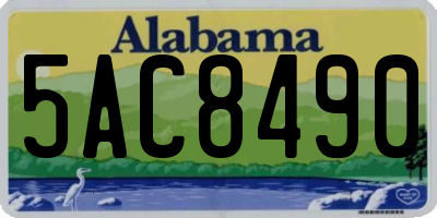 AL license plate 5AC8490