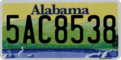 AL license plate 5AC8538