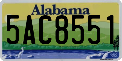 AL license plate 5AC8551
