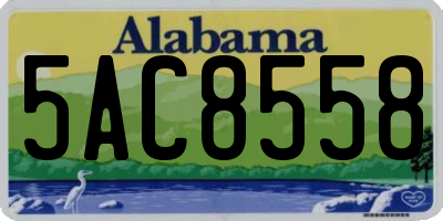 AL license plate 5AC8558