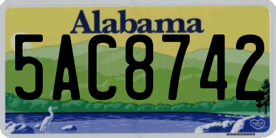 AL license plate 5AC8742
