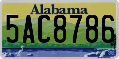 AL license plate 5AC8786