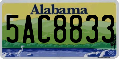 AL license plate 5AC8833