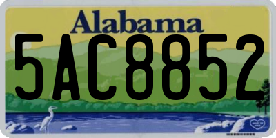 AL license plate 5AC8852
