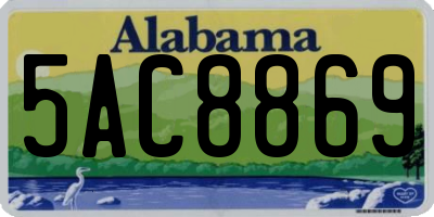 AL license plate 5AC8869