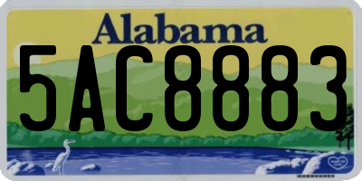 AL license plate 5AC8883