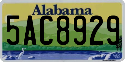 AL license plate 5AC8929