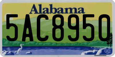 AL license plate 5AC8950