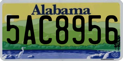 AL license plate 5AC8956