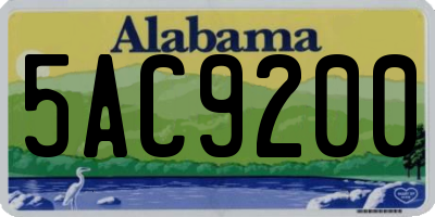 AL license plate 5AC9200