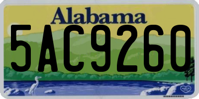 AL license plate 5AC9260