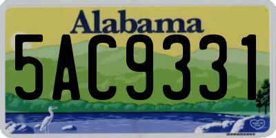 AL license plate 5AC9331