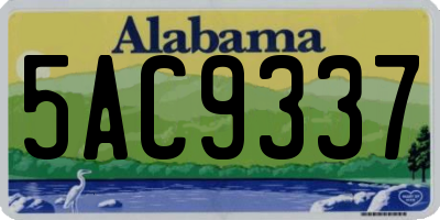 AL license plate 5AC9337