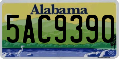 AL license plate 5AC9390
