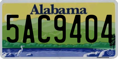 AL license plate 5AC9404