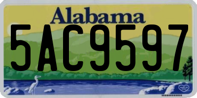 AL license plate 5AC9597