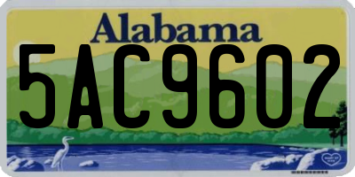 AL license plate 5AC9602