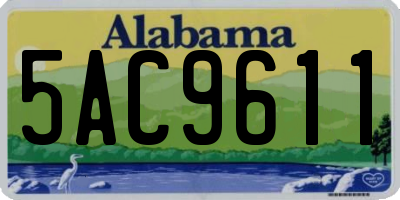 AL license plate 5AC9611