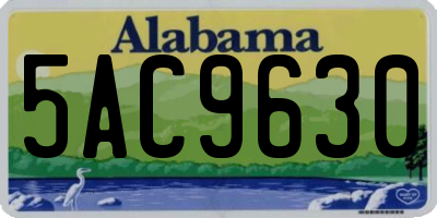 AL license plate 5AC9630