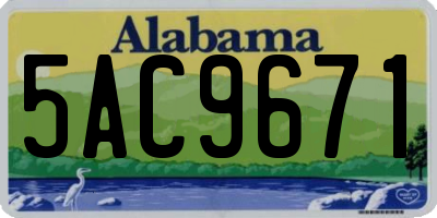 AL license plate 5AC9671