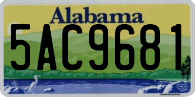 AL license plate 5AC9681
