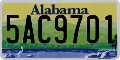 AL license plate 5AC9701
