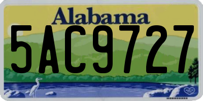 AL license plate 5AC9727