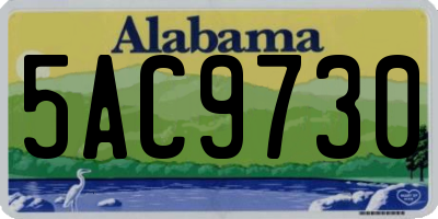 AL license plate 5AC9730