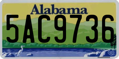 AL license plate 5AC9736