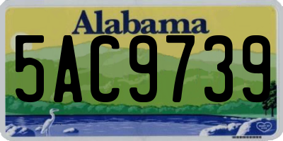 AL license plate 5AC9739